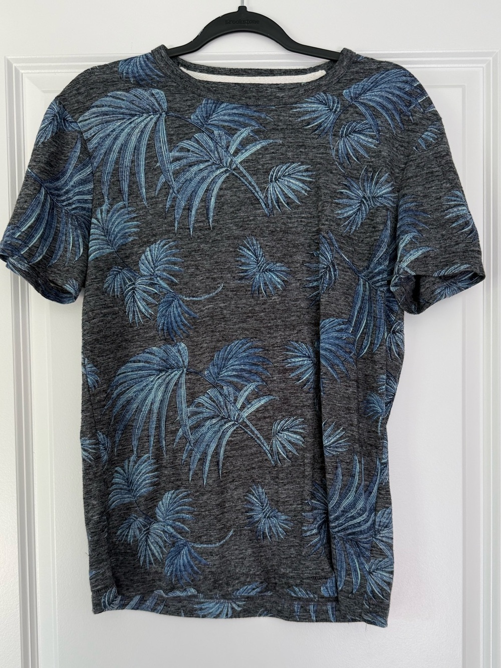 Banana Republic Heather Gray Tee with Light Blue Accent